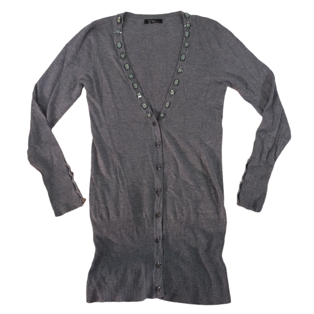 Longline Embellished Cardigan | US S